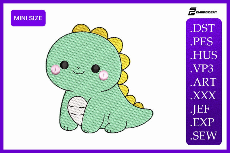 Mini Size Baby Dinosaur Machine Embroidery Design - So Fontsy