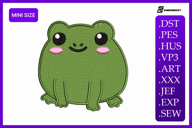 Mini Size Happy Frog Machine Embroidery Design Embroidery/Applique DESIGNS sg embroidery 