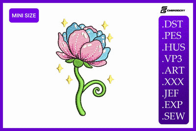Mini Size Magic Peony Flower Spring Machine Embroidery Design Embroidery/Applique DESIGNS sg embroidery 
