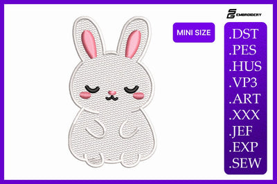 Mini Size Sleepy Bunny Tiny Rabbit Machine Embroidery Design Embroidery/Applique DESIGNS sg embroidery 
