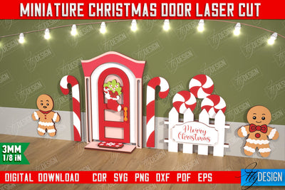 Miniature Christmas Door | Elf Door | Wall Décor | Mini Door and Window | CNC File SVG Fly Design 