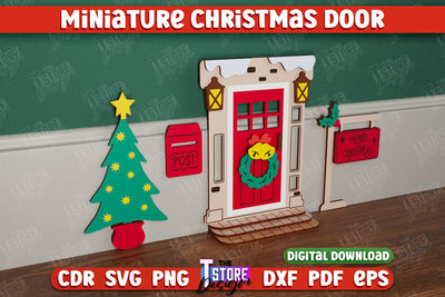 Miniature Christmas Door | Elf Door | Wall Décor | Mini Door and Window | CNC File SVG The T Store Design 