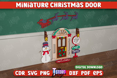 Miniature Christmas Door | Elf Door | Wall Décor | Mini Door and Window | CNC File SVG The T Store Design 