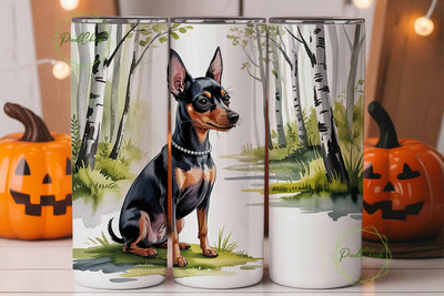 Miniature Pinscher 20oz Tumbler Wrap Sublimation PixelChick 