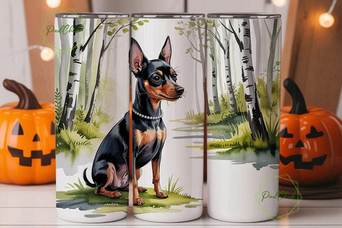 Miniature Pinscher 20oz Tumbler Wrap Sublimation PixelChick 