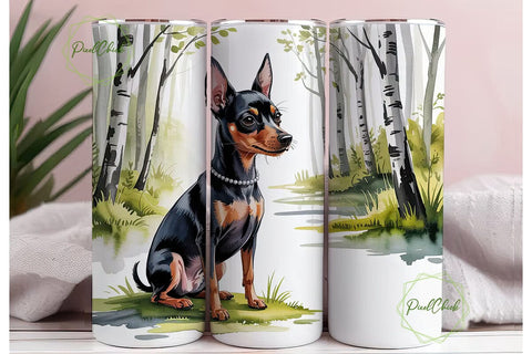 Miniature Pinscher 20oz Tumbler Wrap Sublimation PixelChick 
