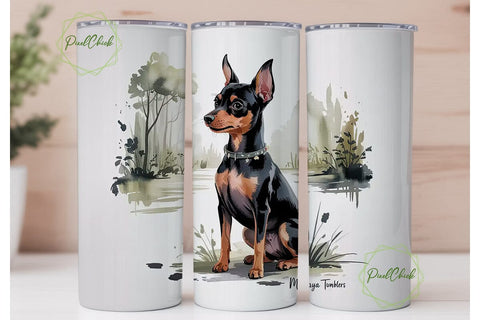 Miniature Pinscher 20oz Tumbler Wrap Sublimation PixelChick 