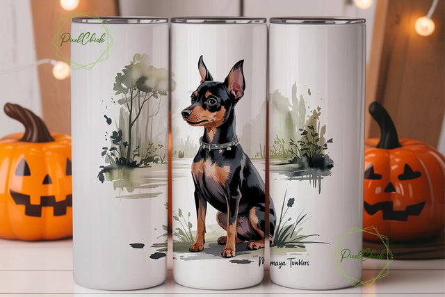 Miniature Pinscher 20oz Tumbler Wrap Sublimation PixelChick 