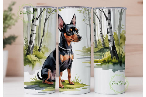Miniature Pinscher 20oz Tumbler Wrap Sublimation PixelChick 
