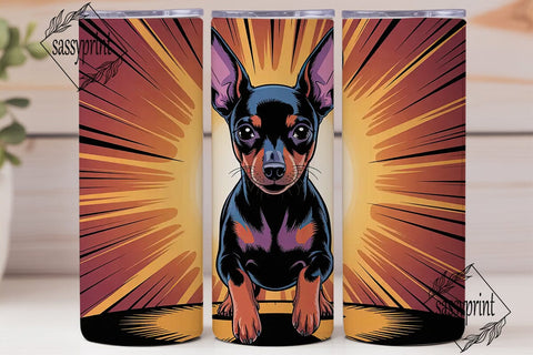 Miniature Pinscher Burst 20oz Tumbler Sublimation sassyprint 