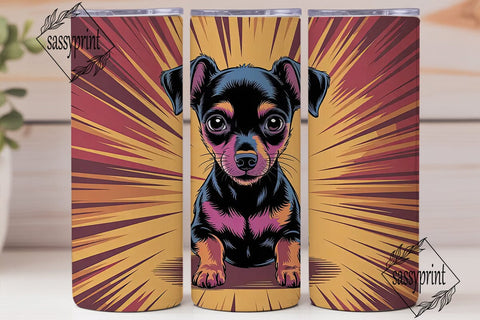 Miniature Pinscher Burst 20oz Tumbler Sublimation sassyprint 