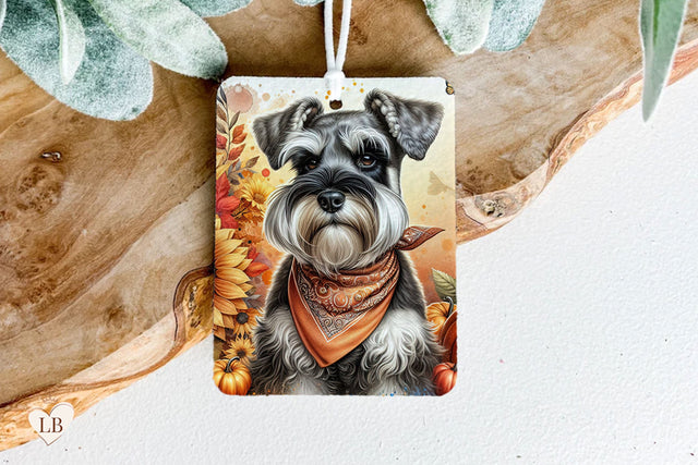 Miniature Schnauzer Air Freshener - Car Freshie Sublimation Sublimation BijouBay 