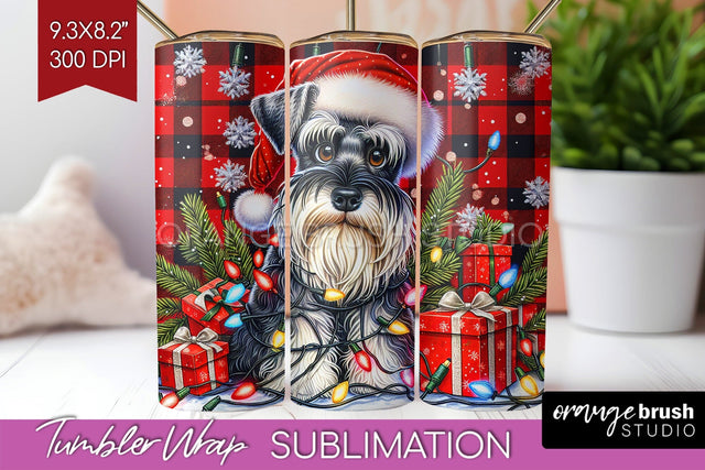 Miniature Schnauzer Funny Christmas Dog Tumbler Wrap Sublimation OrangeBrushStudio 