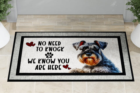 Miniature Schnauzer No Need To Knock Doormat Sublimation PNG Sublimation BijouBay 