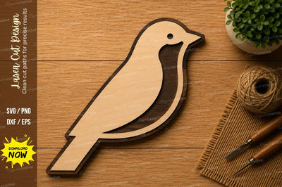 Minimal Bird Laser Cut SVG | Simple Sparrow Wooden Wall Decor | Bird Silhouette Glowforge CNC File SVG Regulrcrative 