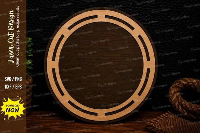 Minimal Circle Frame Laser Cut Svg Design SVG Regulrcrative 