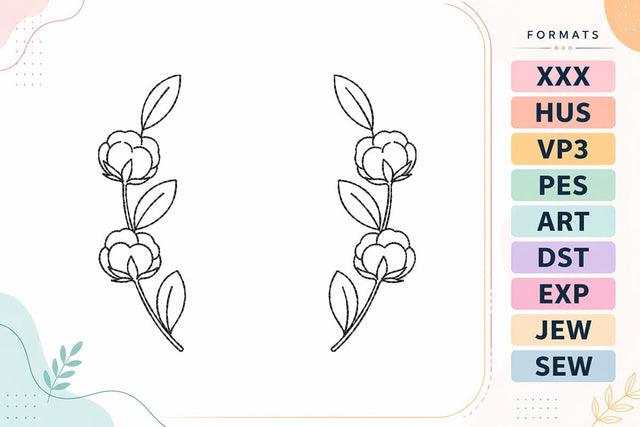 Minimal Floral Frame Embroidery Design Embroidery/Applique DESIGNS sg embroidery 