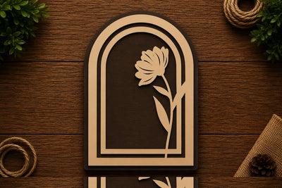 Minimal Flower Arch Laser Cut Svg File Design SVG Regulrcrative 