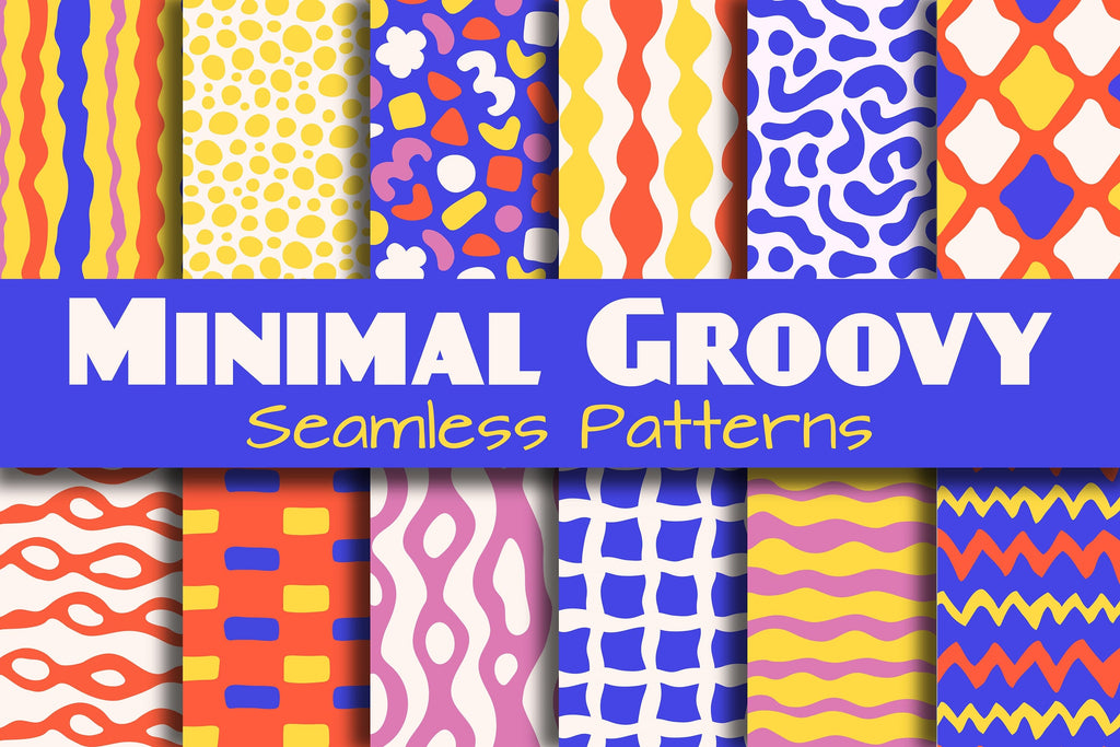 Minimal Groovy Seamless Patterns - So Fontsy