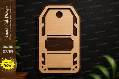 Minimal Hanging Tag SVG Laser Cut Label Design SVG Regulrcrative 