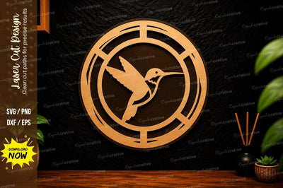 Minimal Hummingbird Laser Cut SVG Design SVG Regulrcrative 