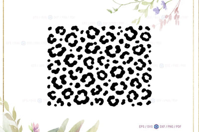 Minimal Leopard Animal Print, Leopard Print Pattern, Black & White Leopard Spots SVG FiveStarCrafting 