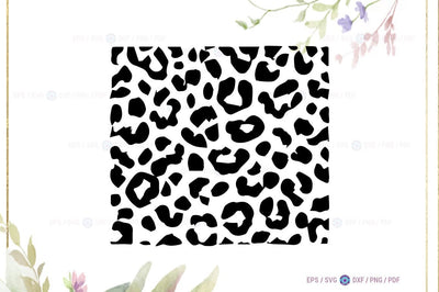 Minimal Leopard Animal Print, Leopard Print Pattern, Black & White Leopard Spots SVG FiveStarCrafting 