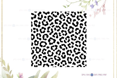 Minimal Leopard Animal Print, Leopard Print Pattern, Black & White Leopard Spots SVG FiveStarCrafting 