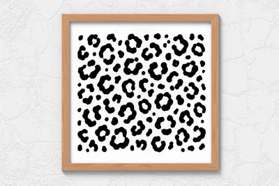 Minimal Leopard Animal Print, Leopard Print Pattern, Black & White Leopard Spots SVG FiveStarCrafting 