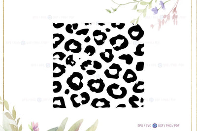 Minimal Leopard Animal Print, Leopard Print Pattern, Black & White Leopard Spots SVG FiveStarCrafting 