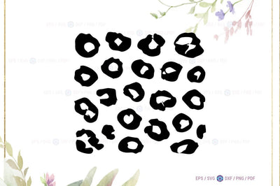 Minimal Leopard Animal Print, Leopard Print Pattern, Black & White Leopard Spots SVG FiveStarCrafting 
