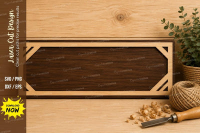 Minimal Rectangle Border Laser Cut SVG Design SVG Regulrcrative 