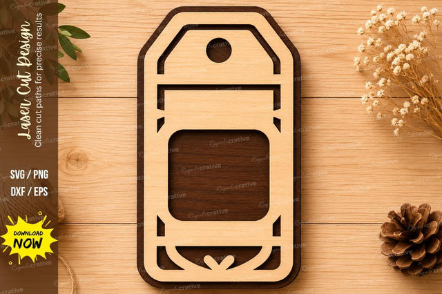 Minimal Tag Frame Laser Cut SVG Design SVG Regulrcrative 