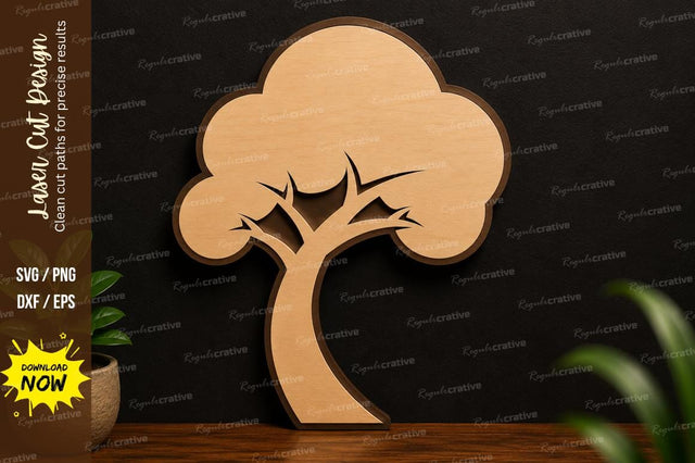 Minimal Tree Laser Cut SVG Design SVG Regulrcrative 