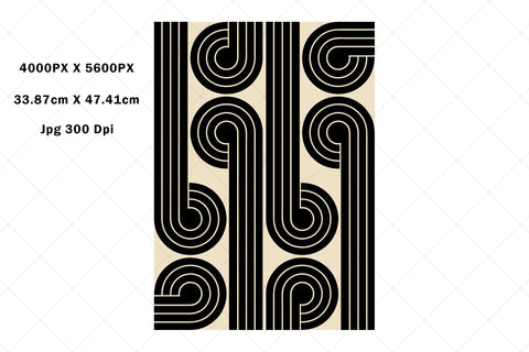 Minimalist Abstract Retro Modern Art Sublimation Karma Genie Graphics 