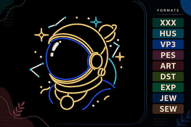 Minimalist Astronaut Space Explorer Embroidery Design Embroidery/Applique DESIGNS sg embroidery 