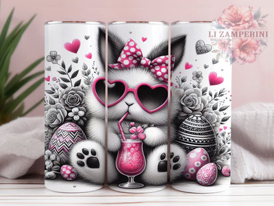 Minimalist Black White Bunny Tumbler, Cute Easter Bunny Tumbler, Whimsical Bunny Wrap, Minimalist Bunny Wrap, Artistic Bunny Wrap, Sublimation Design, Trendy Gift Idea Sublimation Li Zamperini 