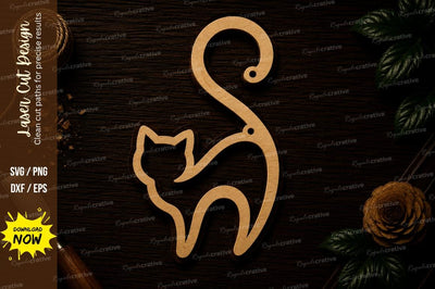 Minimalist Cat Silhouette Laser Cut SVG File SVG Regulrcrative 