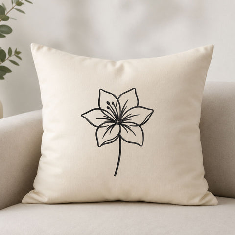 Minimalist Lily Flower Outline Machine Embroidery Design – Floral Line Art Embroidery File Embroidery/Applique DESIGNS PatternFeed8 