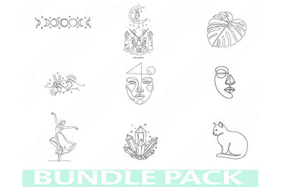 Minimalist Line Art Png Bundle, Modern Abstract Clipart, Simple Illustration Designs, Contemporary Digital Minimal Graphic Sublimation Pngs SVG TiffsCraftyCreations 