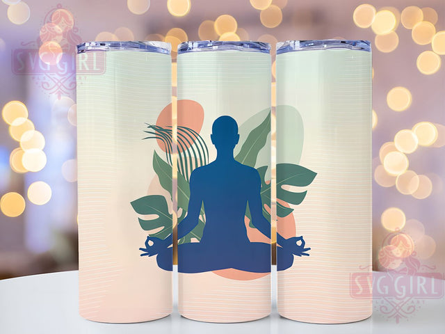 Minimalist Modern Zen Yoga Tumbler, Simple Meditation Cup, Clean Design Wrap, 20Oz Sublimation Tumbler, Modern Yoga Gift, Zen Inspired Cup, Stylish Wellness Tumbler Sublimation SvggirlplusArt 