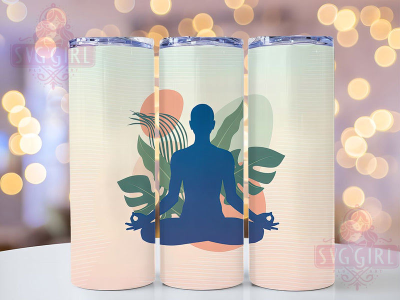 Minimalist Modern Zen Yoga Tumbler, Simple Meditation Cup, Clean Design Wrap, 20Oz Sublimation Tumbler, Modern Yoga Gift, Zen Inspired Cup, Stylish Wellness Tumbler Sublimation SvggirlplusArt 