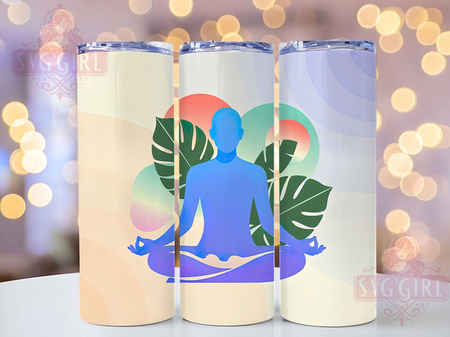 Minimalist Modern Zen Yoga Tumbler, Simple Meditation Cup, Clean Design Wrap, 20Oz Sublimation Tumbler, Modern Yoga Gift, Zen Inspired Cup, Stylish Wellness Tumbler Sublimation SvggirlplusArt 