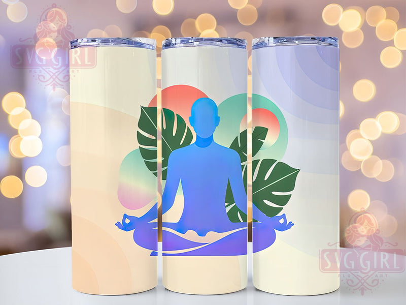 Minimalist Modern Zen Yoga Tumbler, Simple Meditation Cup, Clean Design Wrap, 20Oz Sublimation Tumbler, Modern Yoga Gift, Zen Inspired Cup, Stylish Wellness Tumbler Sublimation SvggirlplusArt 