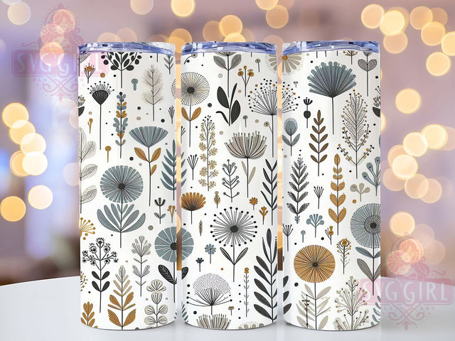 Minimalist Petite Floral Garden Tumbler, Small Flower Pattern, Feminine Garden Design, Subtle Nature Cup, Petite Flower Gift, Elegant Botanical Art, Minimalist Flora Cup Sublimation SvggirlplusArt 