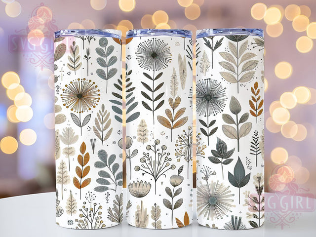 Minimalist Petite Floral Garden Tumbler, Small Flower Pattern, Feminine Garden Design, Subtle Nature Cup, Petite Flower Gift, Elegant Botanical Art, Minimalist Flora Cup Sublimation SvggirlplusArt 