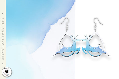Minimalist Reindeer Teardrop Earrings Laser Cut SVG Ivy's Creativity House 