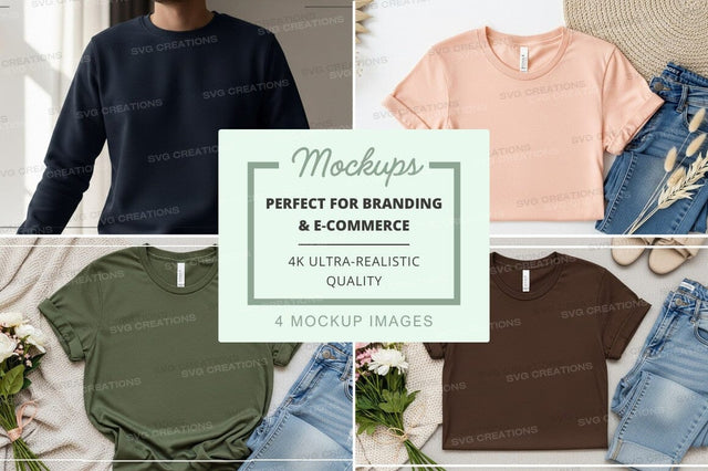 Minimalist t-shirt mockup set on white background display Mock Up Photo Designangry 