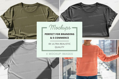Minimalist t-shirt mockup set on white background SVG Designangry 