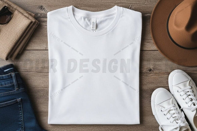 Minimalist white t-shirt mockup design Mock Up Photo Regulrcrative 